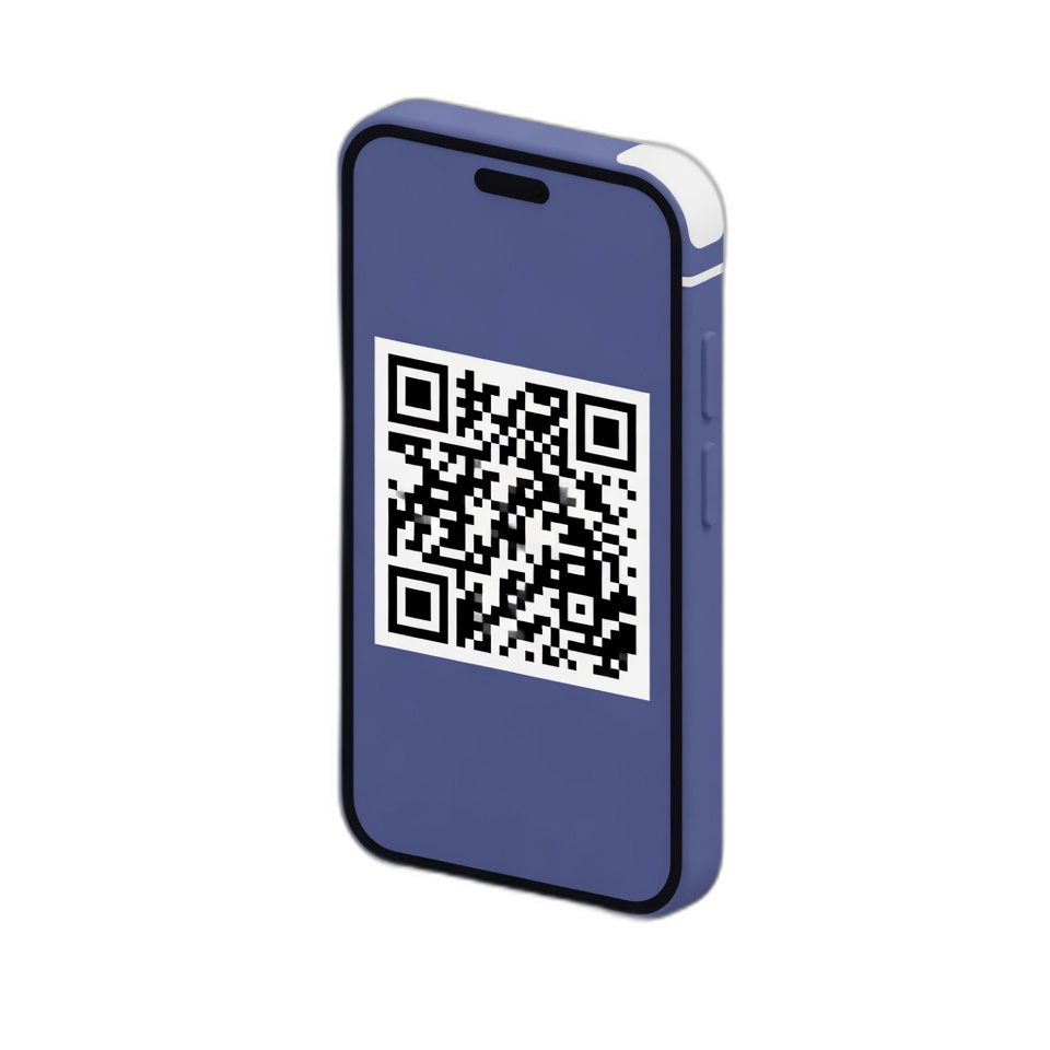 Phone with QR code